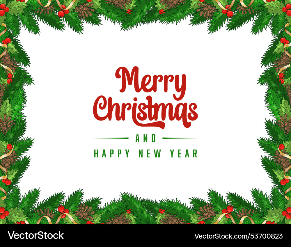 Merry christmas colorful vintage sticker Merry christmas colorful vintage sticker vector image