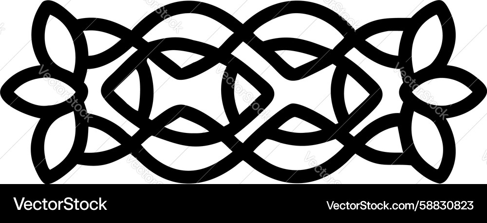Minimalist black interlocking loop design Vector Image