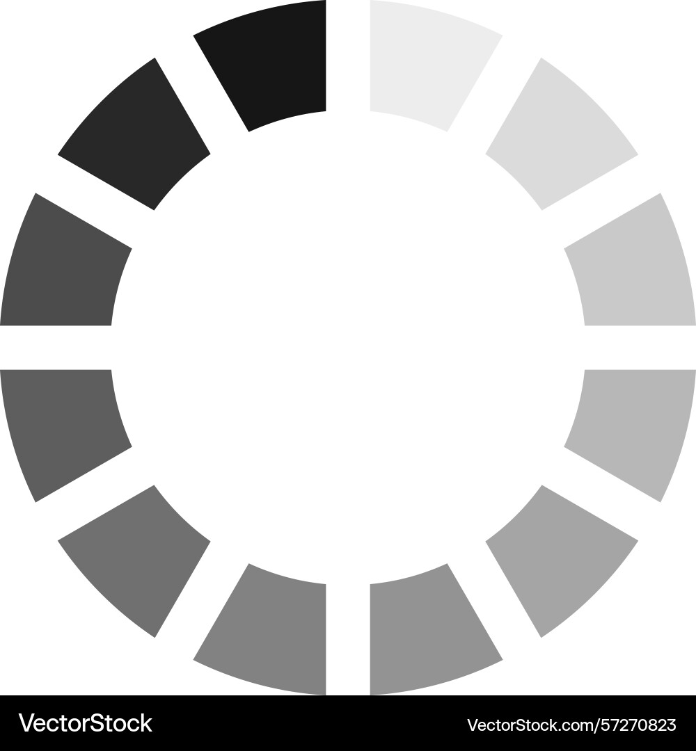 Segmented circle featuring a smooth gradient vector image