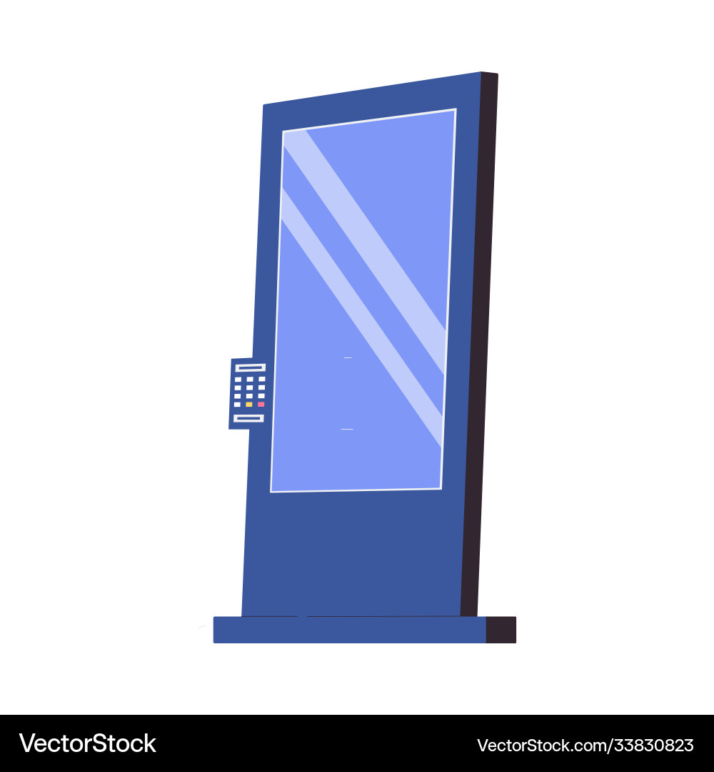 Self order kiosk or interactive display icon flat Self order kiosk or interactive display icon flat Vector Image