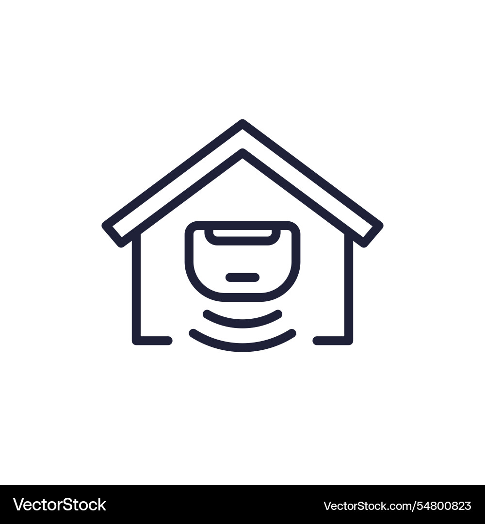 Sensor line icon with a house vector image