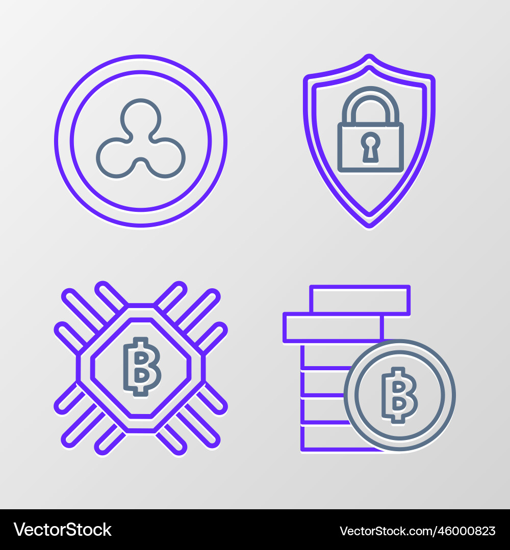 Set line cryptocurrency coin bitcoin cpu mining Set line cryptocurrency coin bitcoin cpu mining Vector Image