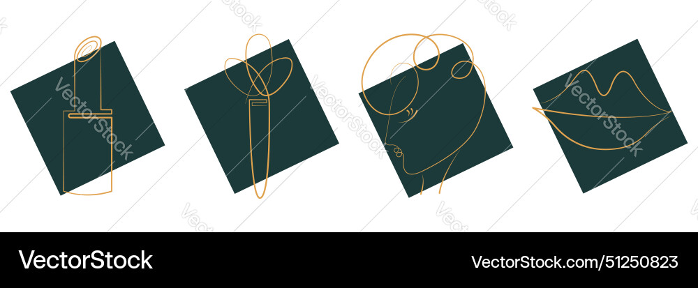 Set of abstract minimalistic icons in single line Set of abstract minimalistic icons in single line Vector Image