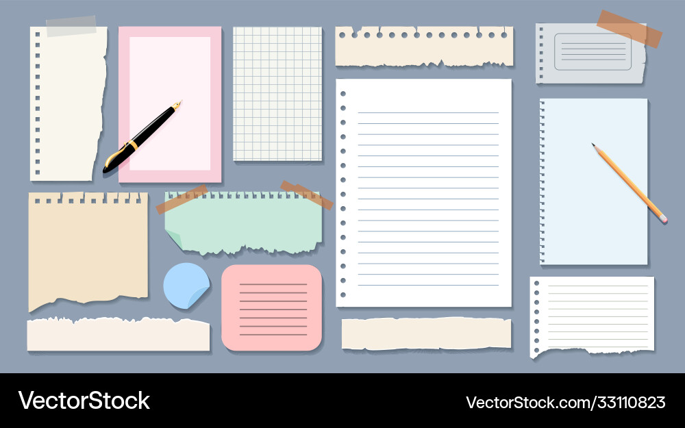 Sheets copybook for notes Sheets copybook for notes vector image