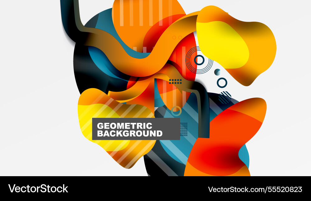 Vibrant abstract background overlapping shapes Vector Image