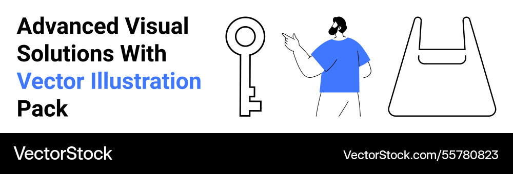 Visual communication concepts with key man Vector Image