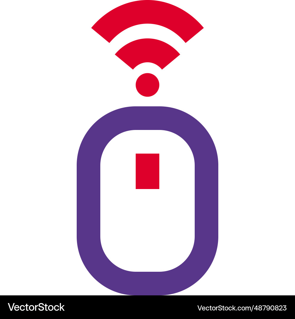 Wireless mouse connected to device via bluetooth vector image
