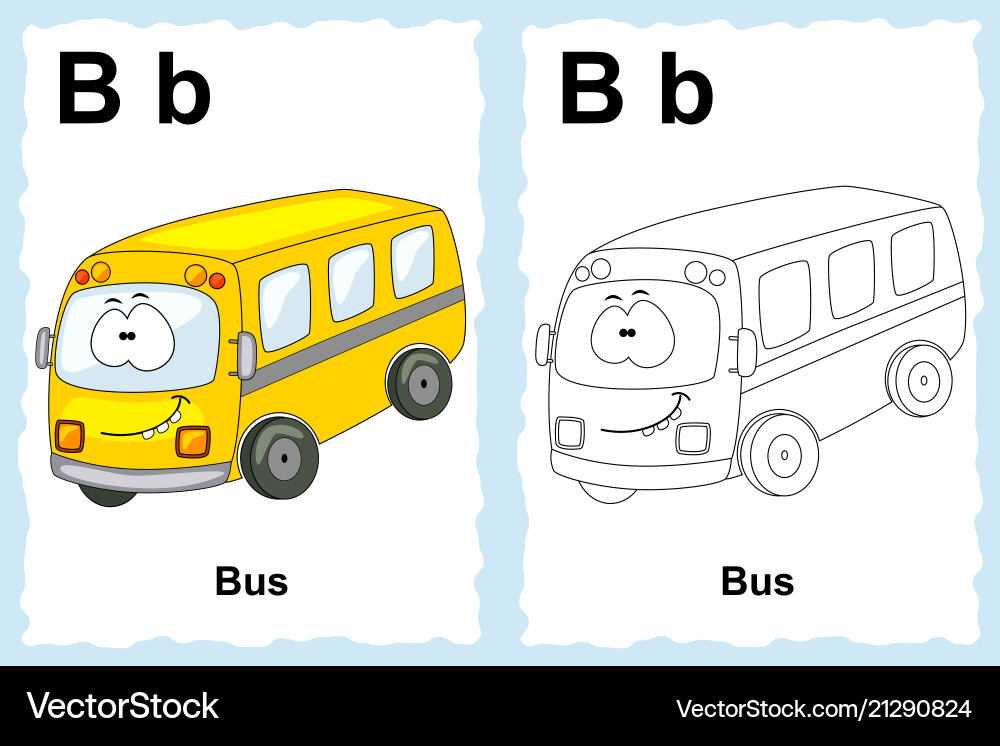 Alphabet coloring book page with outline clip art Alphabet coloring book page with outline clip art vector image
