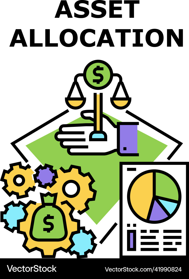 Asset allocation concept color Asset allocation concept color Vector Image