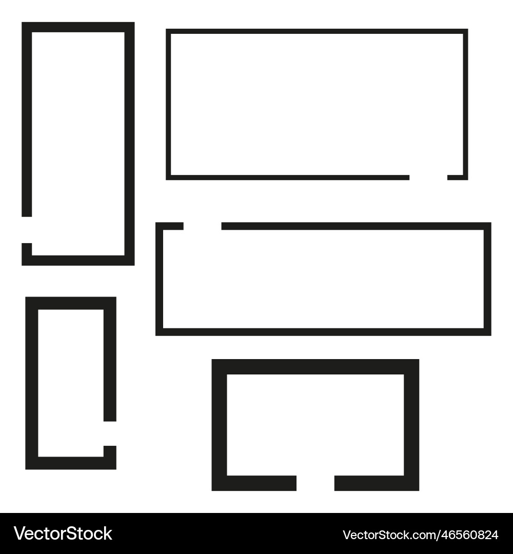 Broken rectangles edge frame stock image eps 10 Vector Image