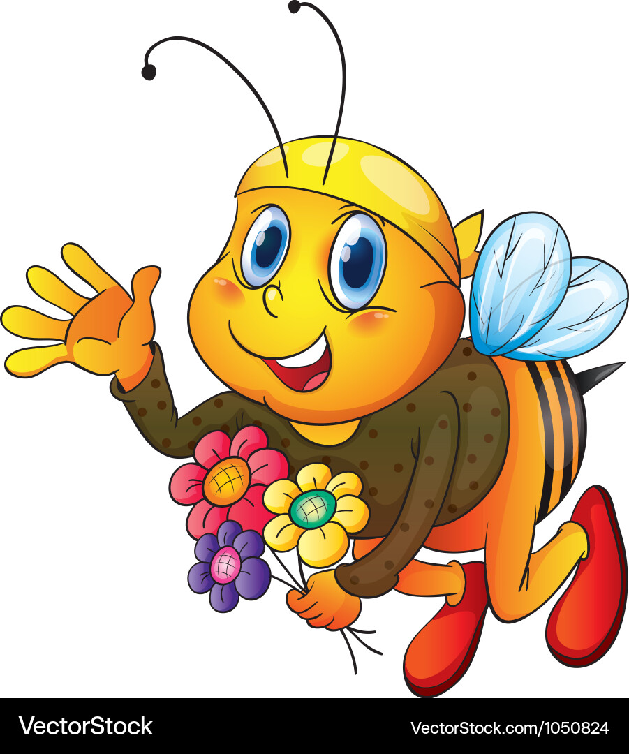 Cheerful Honey Bee Vector Image