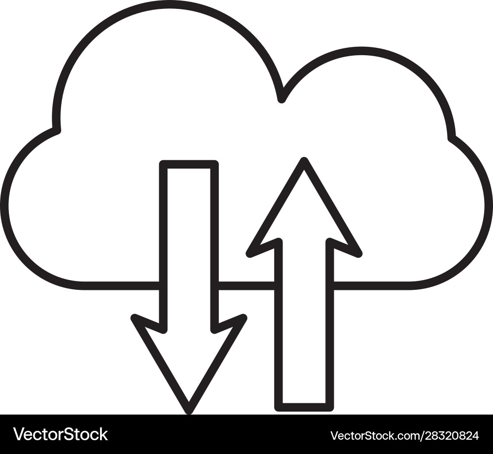 Cloud computing server technology icon vector image
