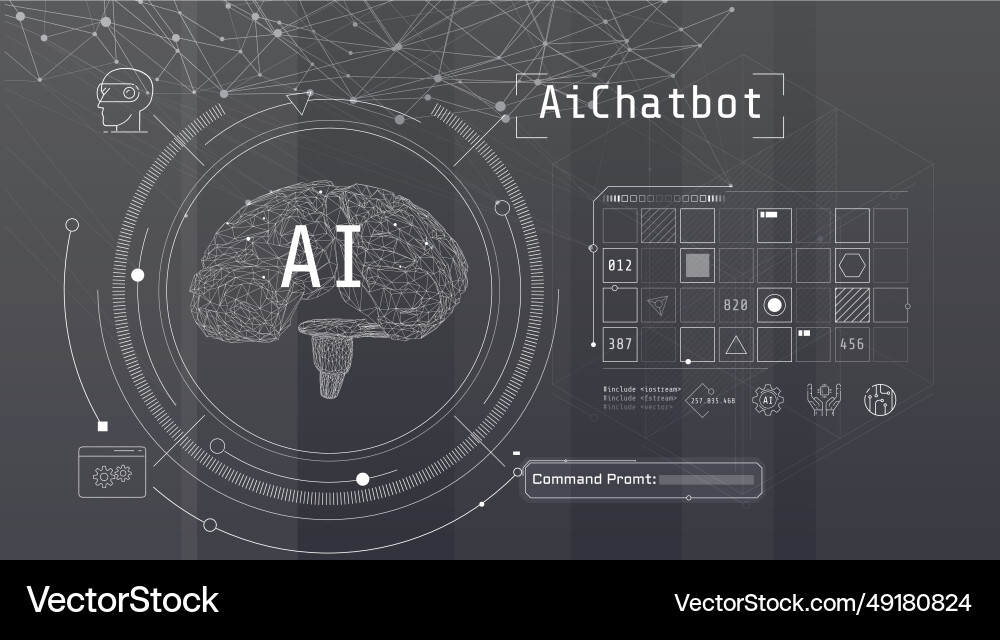 Digital brain with circuits minimalistic Digital brain with circuits minimalistic vector image