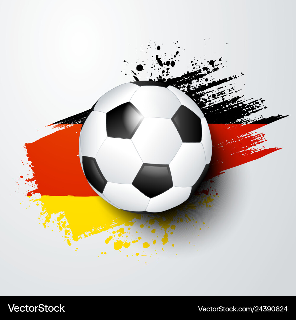 Football, Germany Flag, Soccer Ball Vector Image