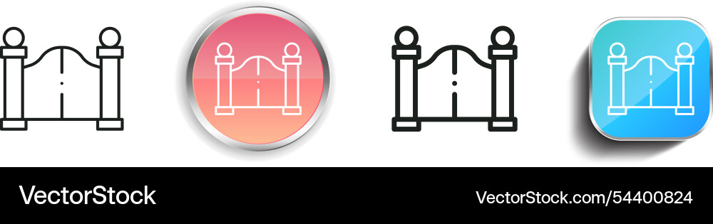 Gate icon thin linear regular and button style Gate icon thin linear regular and button style vector image