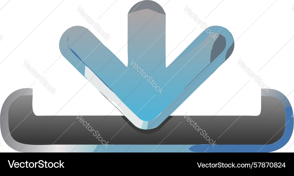 Gradient blue download button with a smooth vector image