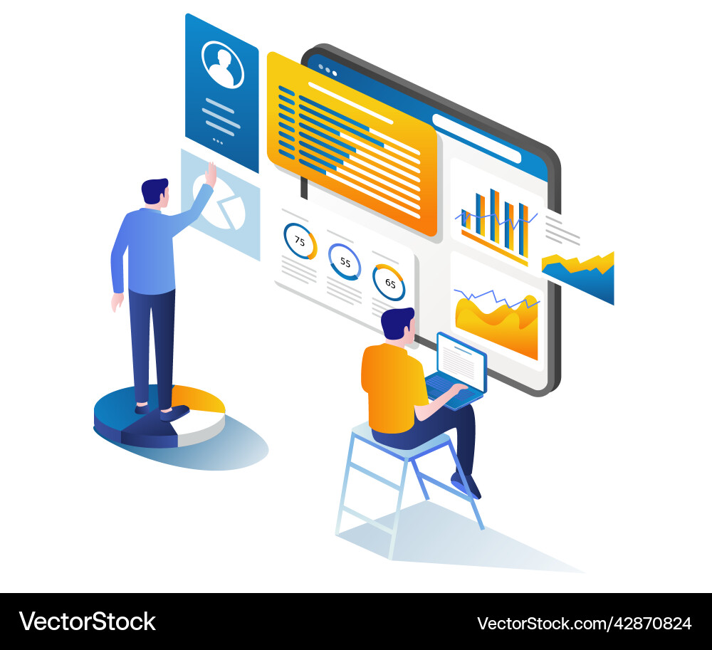 High-tech digital transformation data analysis High-tech digital transformation data analysis vector image