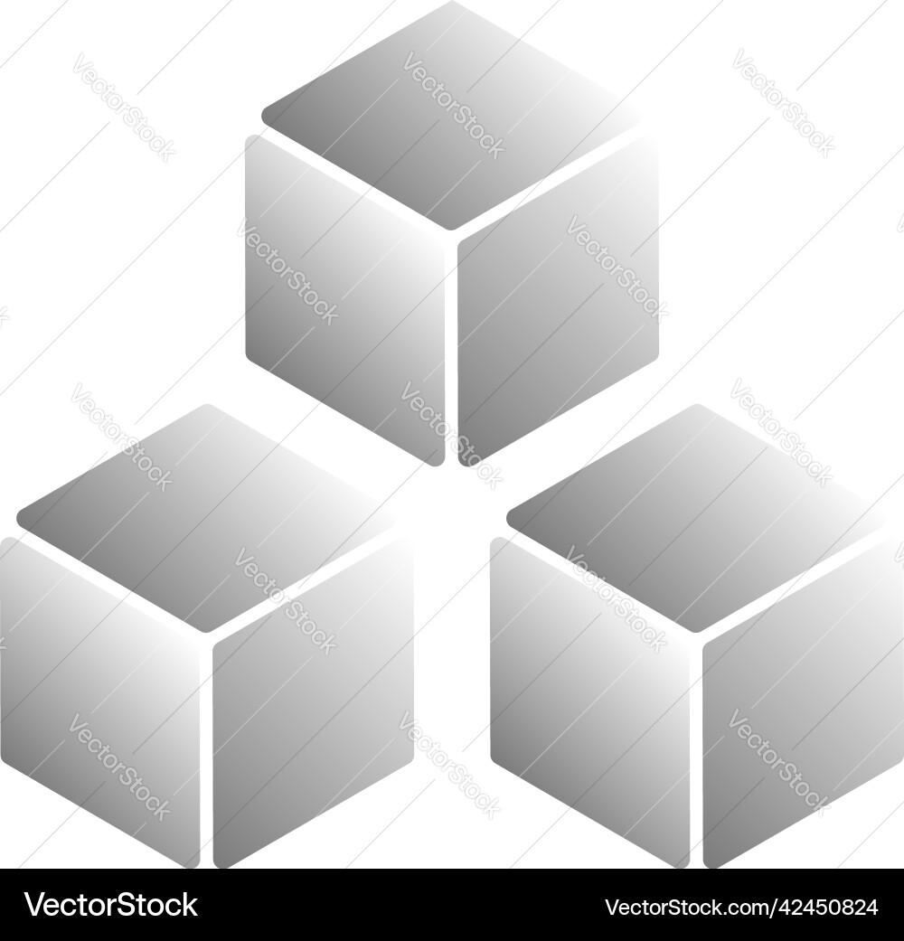 Isometric cube element icon cubist abstract 3d Isometric cube element icon cubist abstract 3d Vector Image