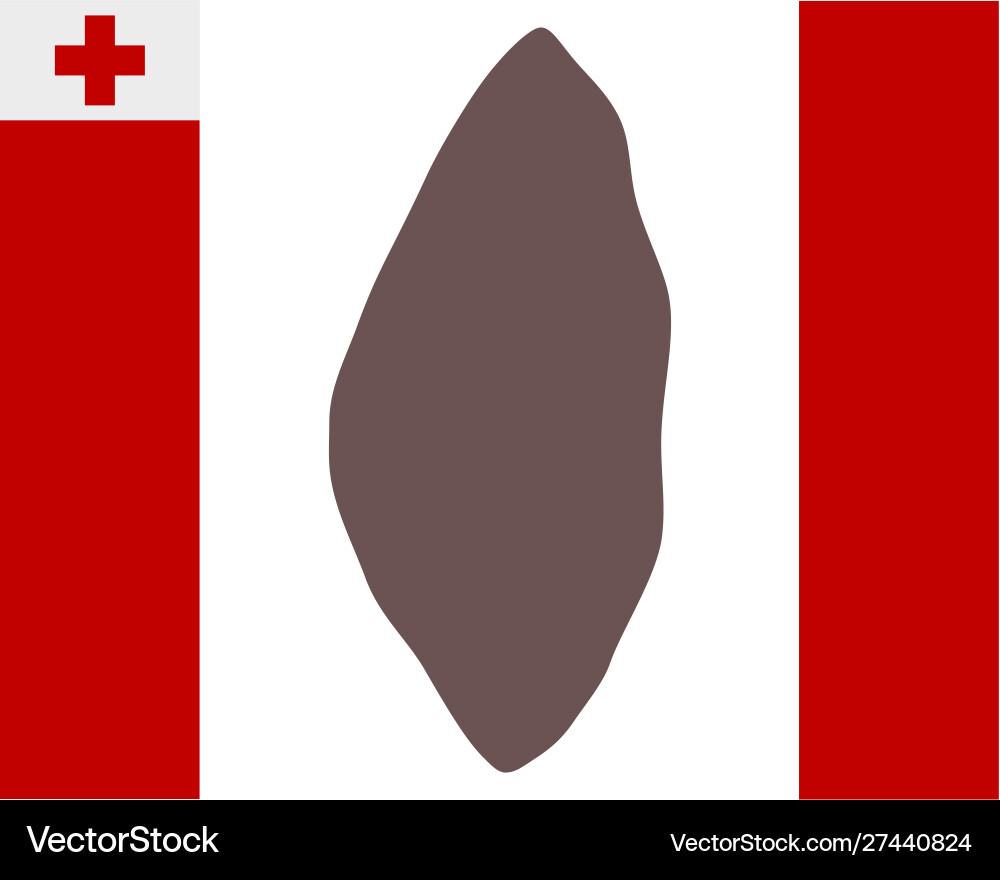 Map tonga on background with flag Vector Image