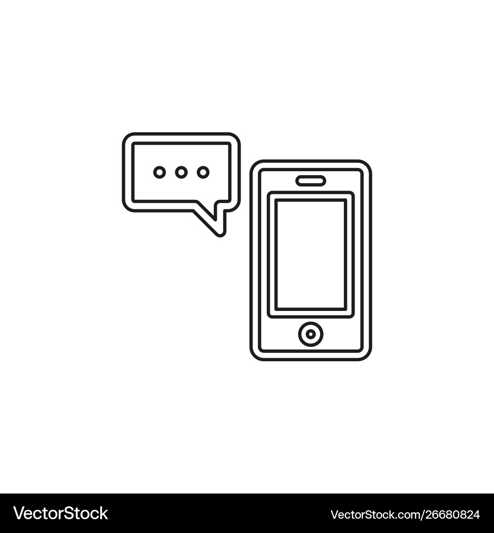 Mobile icon with text message Vector Image