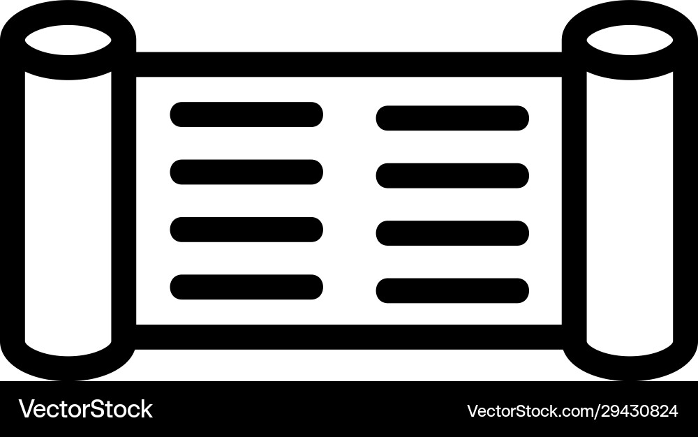 Parchment paper scroll icon isolated Parchment paper scroll icon isolated vector image