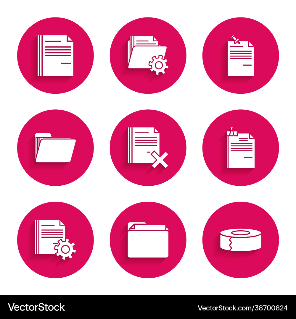 Set delete file document folder scotch Set delete file document folder scotch Vector Image