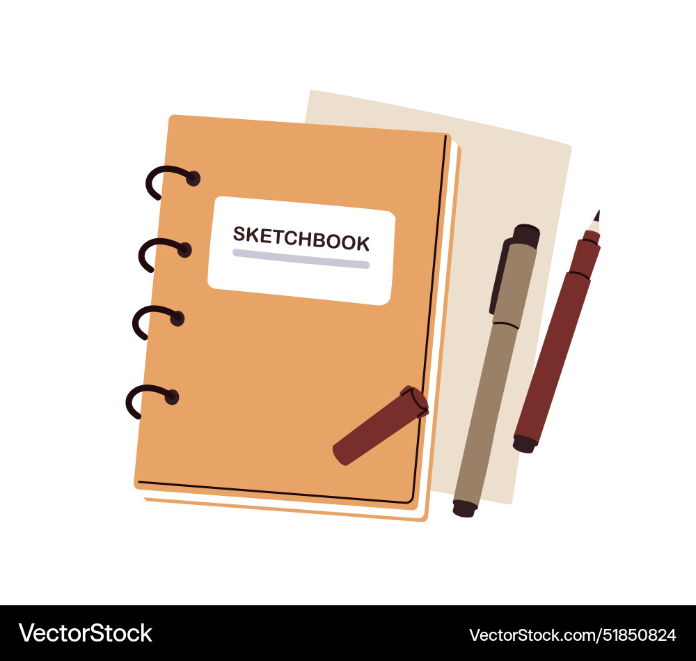 Sketchbook notebook for sketching notepad Sketchbook notebook for sketching notepad vector image
