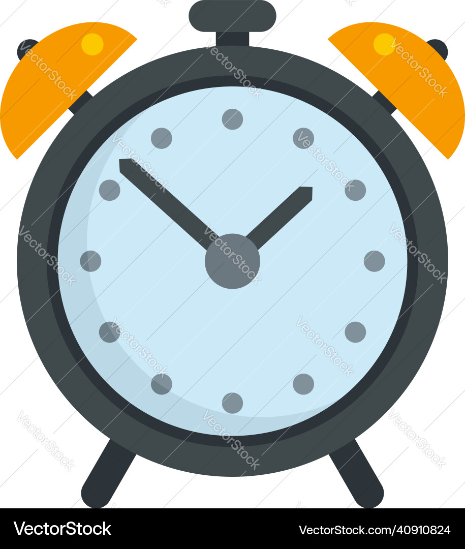 Syllabus alarm clock icon flat isolated Syllabus alarm clock icon flat isolated vector image