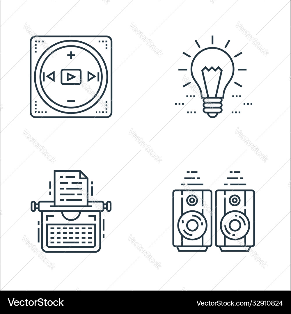 Technology devices line icons linear set quality Technology devices line icons linear set quality vector image