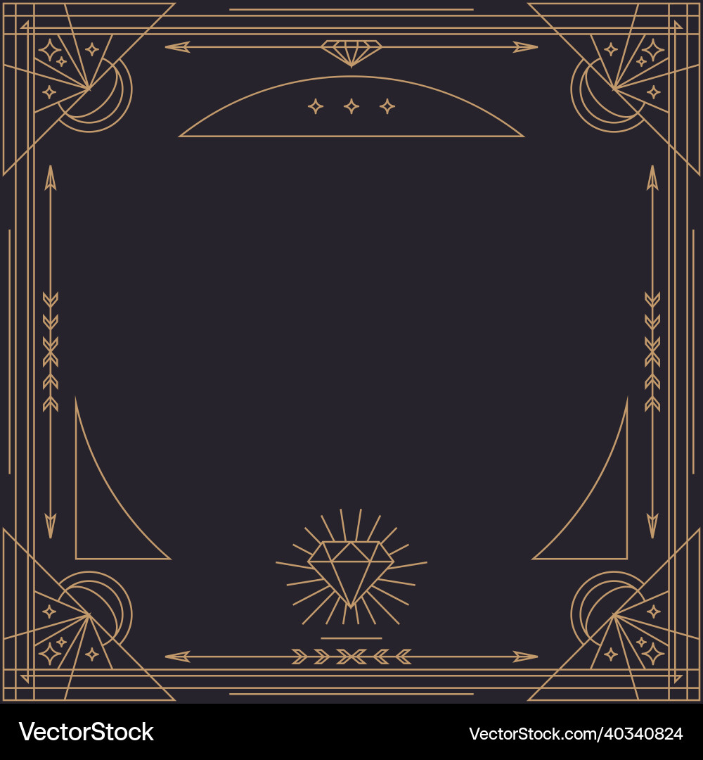 Thin line frame abstract geometric linear design vector image