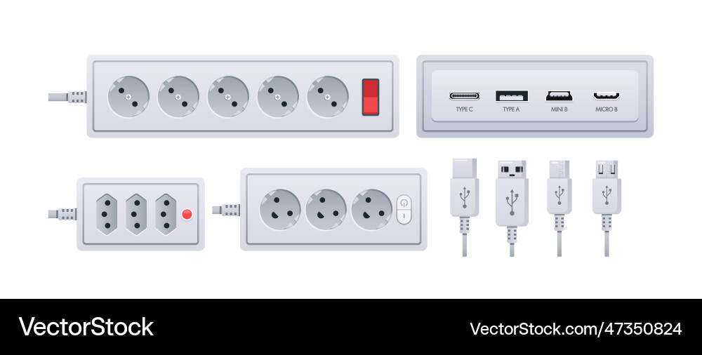 Usb charges socket plug types include type Usb charges socket plug types include type vector image