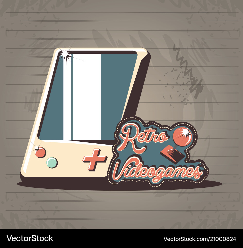 Video game retro device vector image