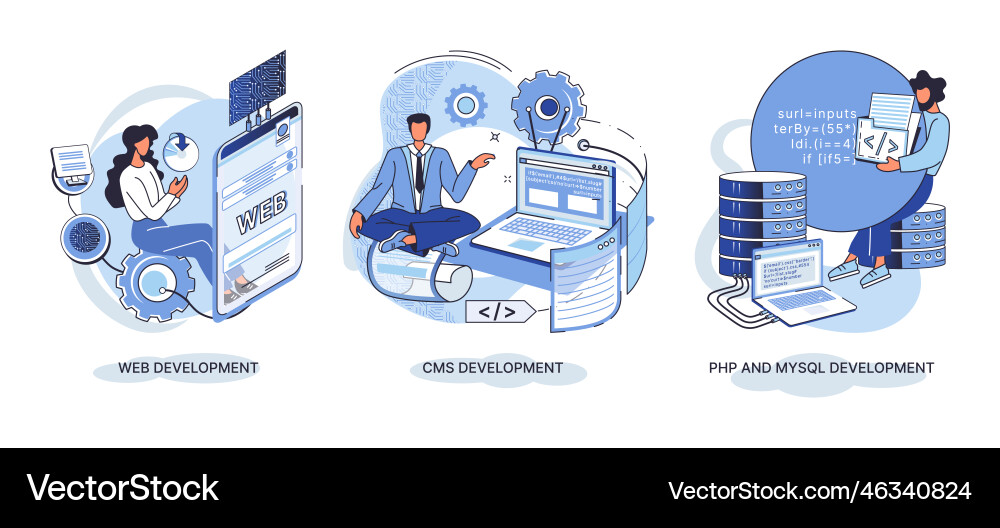 Website architecture concepts web development Vector Image