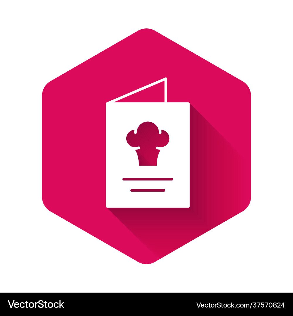 White cookbook icon isolated with long shadow White cookbook icon isolated with long shadow Vector Image