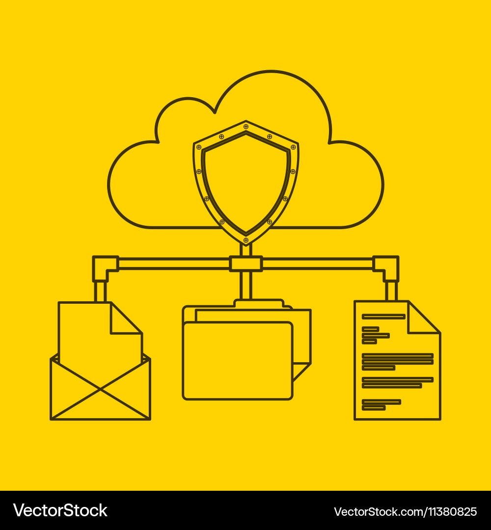 Cloud computing data storage vector image