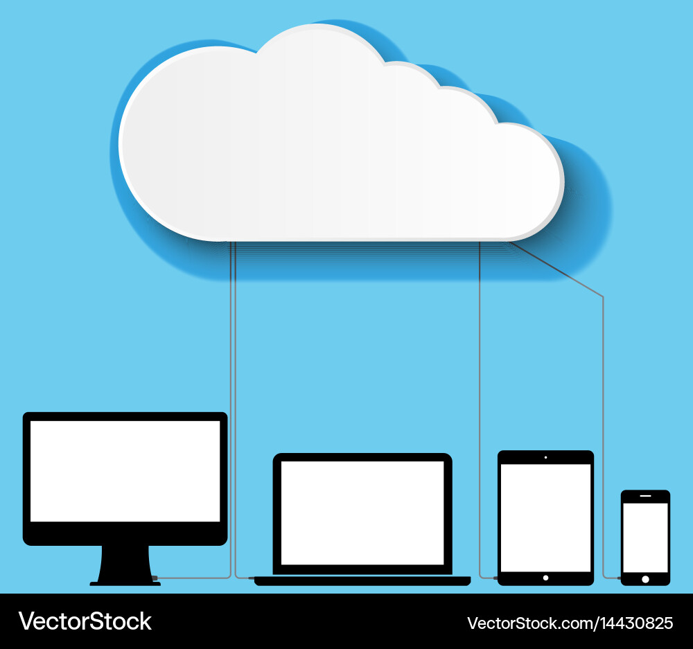 Cloud computing data storage vector image