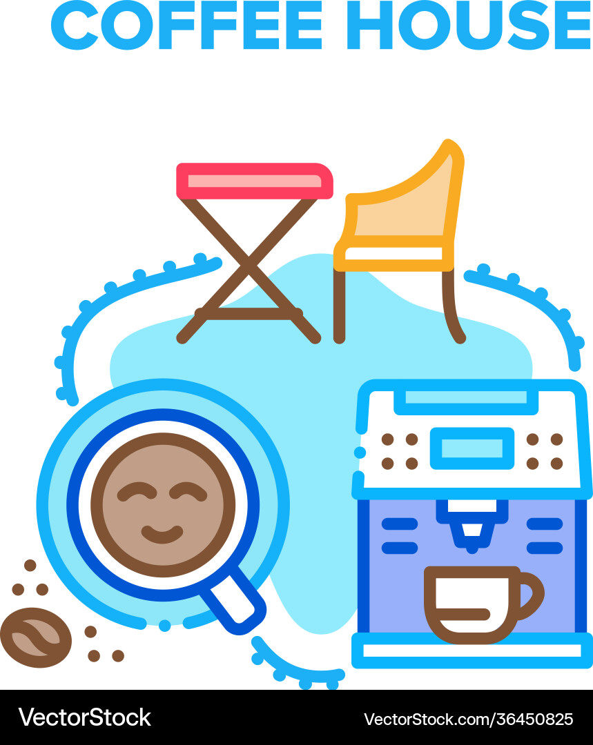 Coffee house concept color Coffee house concept color Vector Image