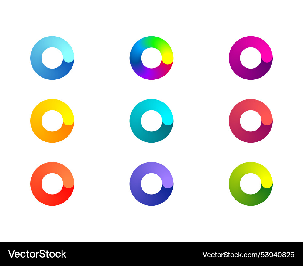 Collection loading bar status icon set of loaded Vector Image