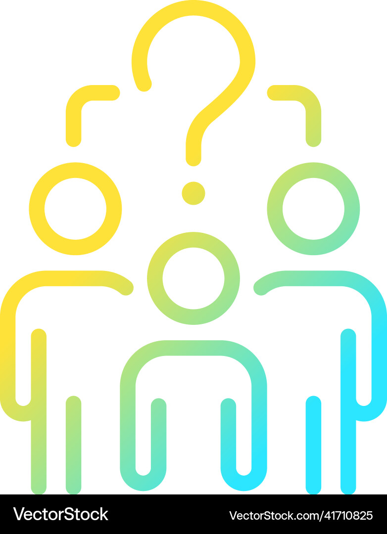 Common question gradient linear icon Common question gradient linear icon vector image