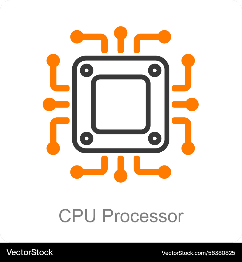 Cpu processor icon concept vector image