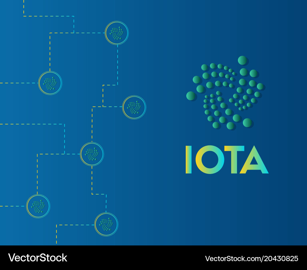 Cryptocurrency iota blockchain background style Vector Image