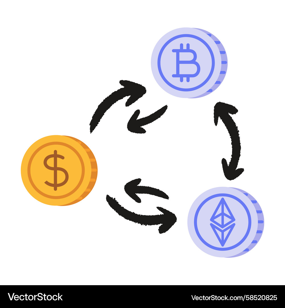 Cryptocurrency Swap Icon – Royalty-Free Vector | VectorStock