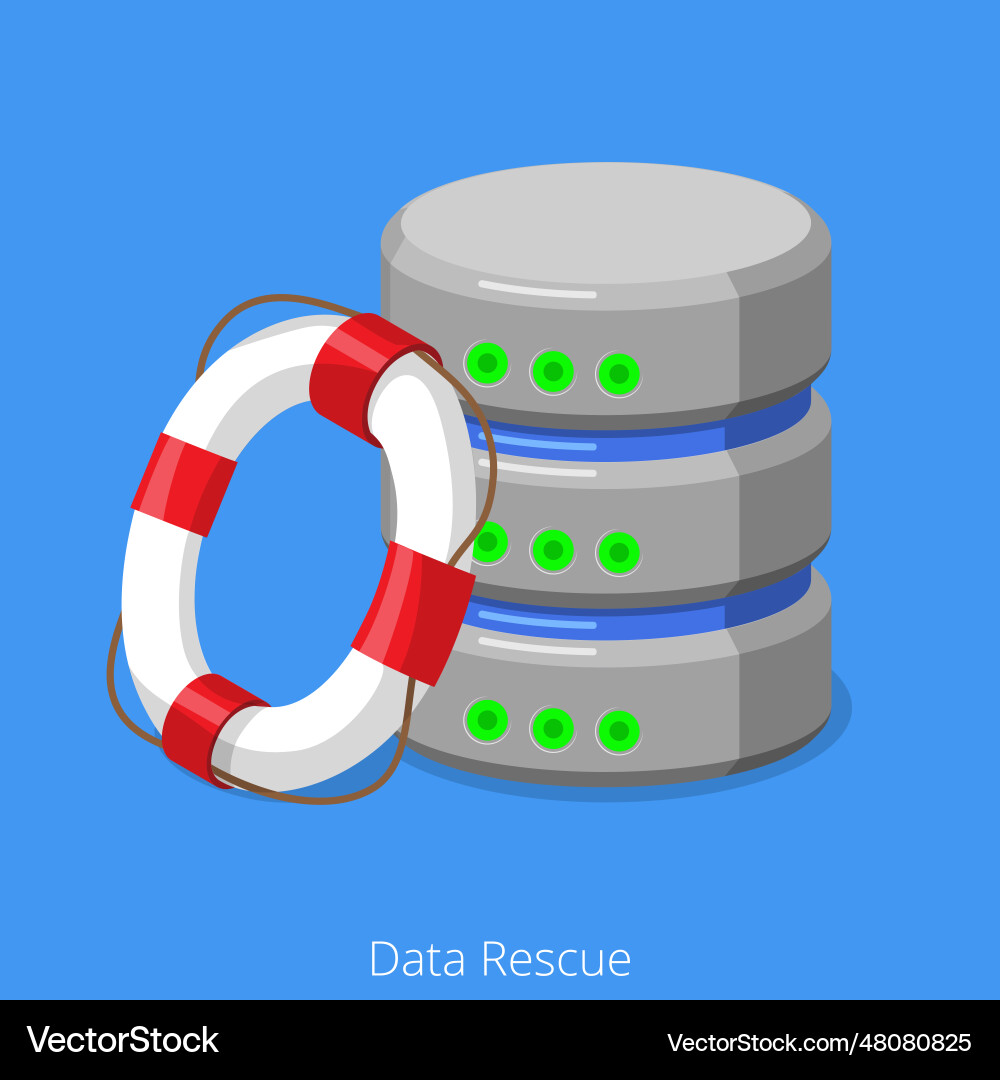 Database sql storage rescue technology concept vector image