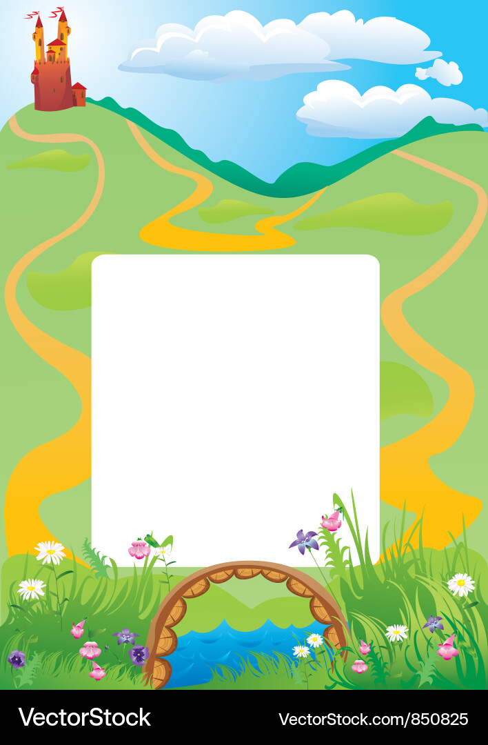 Fantasy Castle Landscape Royalty Free Vector Image