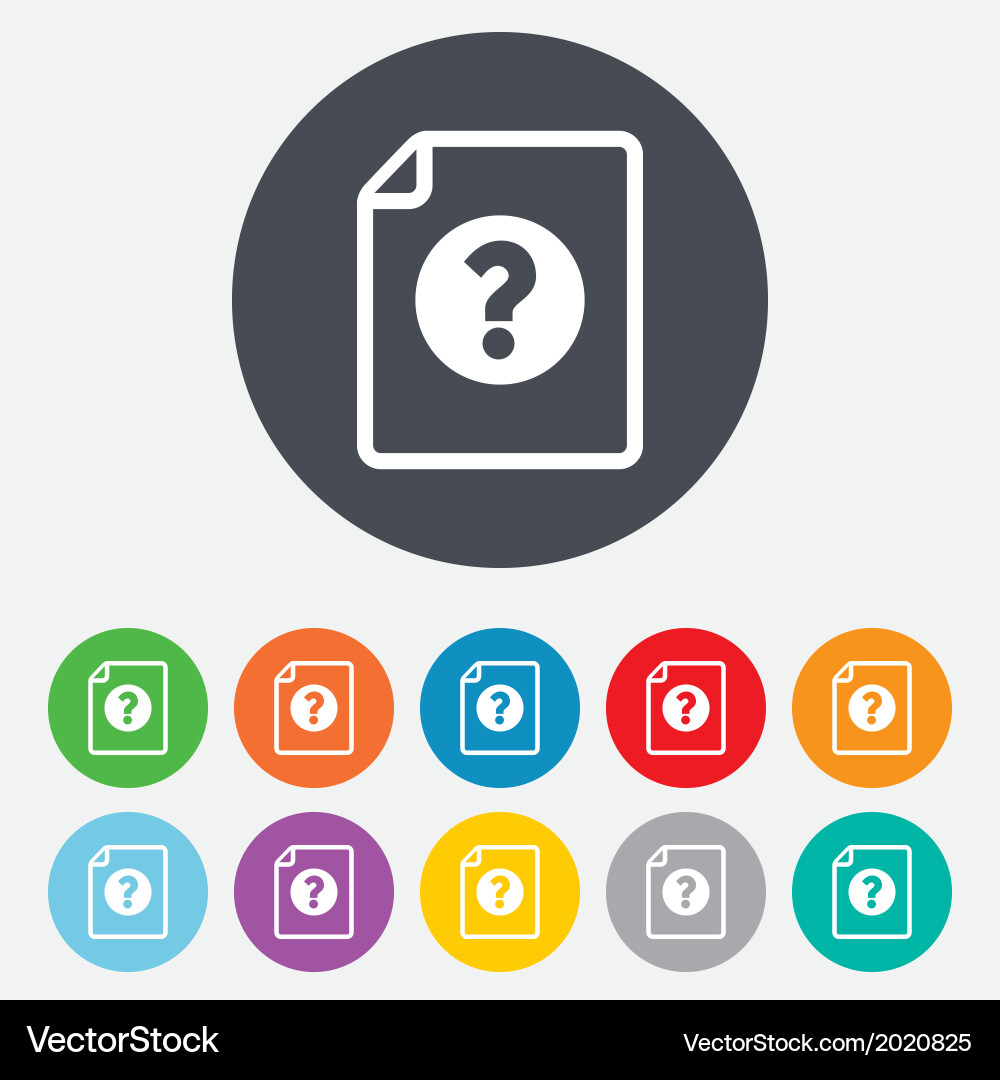 File document help icon question mark symbol vector image