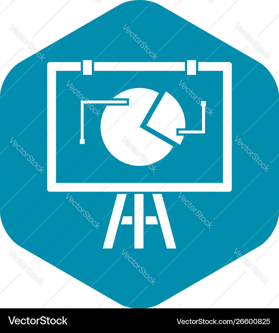Flip chart with statistics icon simple style Flip chart with statistics icon simple style vector image