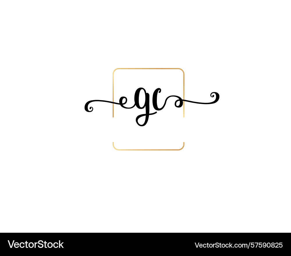 Gc initial handwriting logo design collection Vector Image