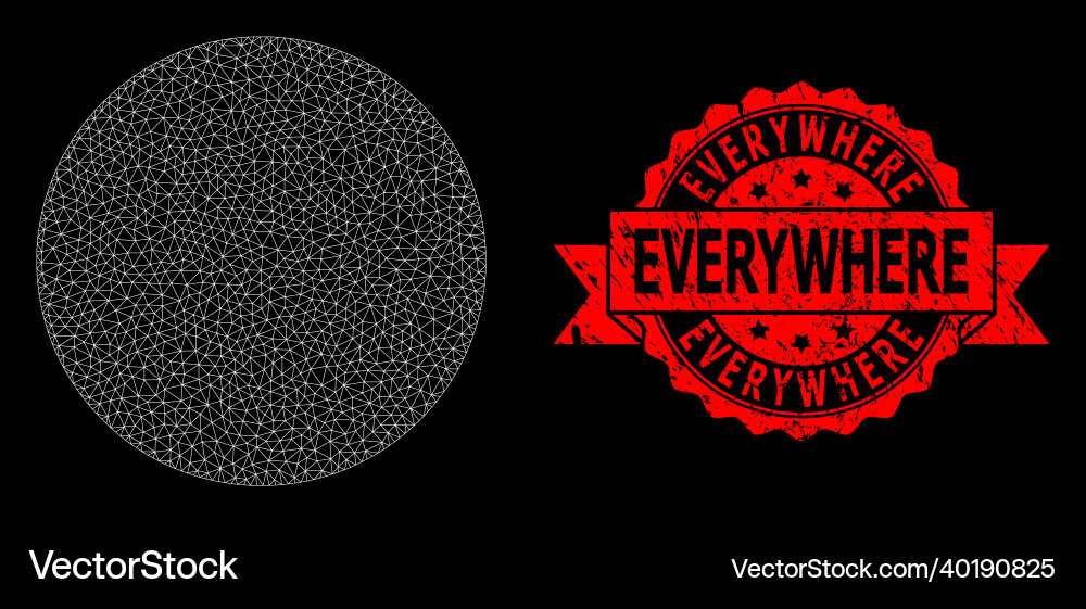 Grunge everywhere stamp seal and web net circle Grunge everywhere stamp seal and web net circle vector image