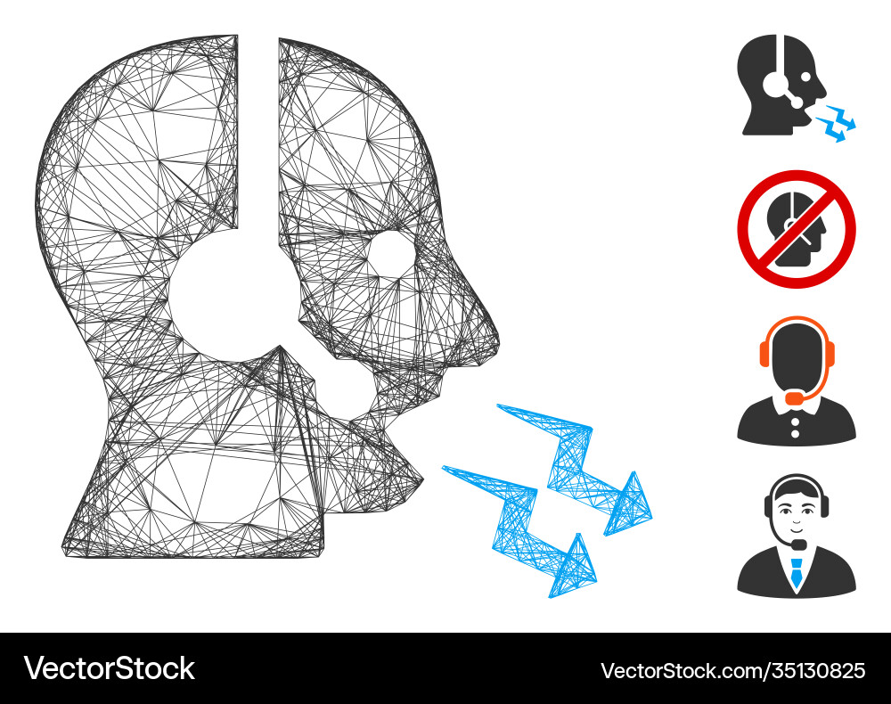 Hatched operator shout mesh vector image