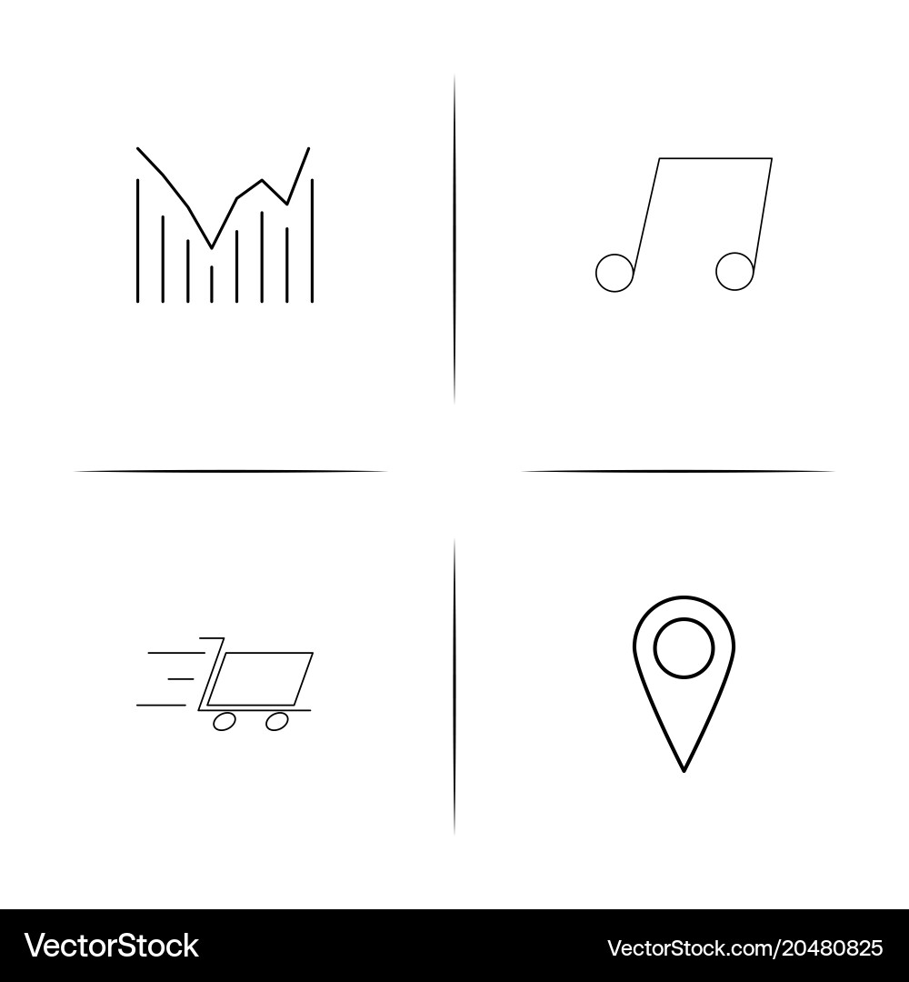 Internet of things simple linear icons set vector image